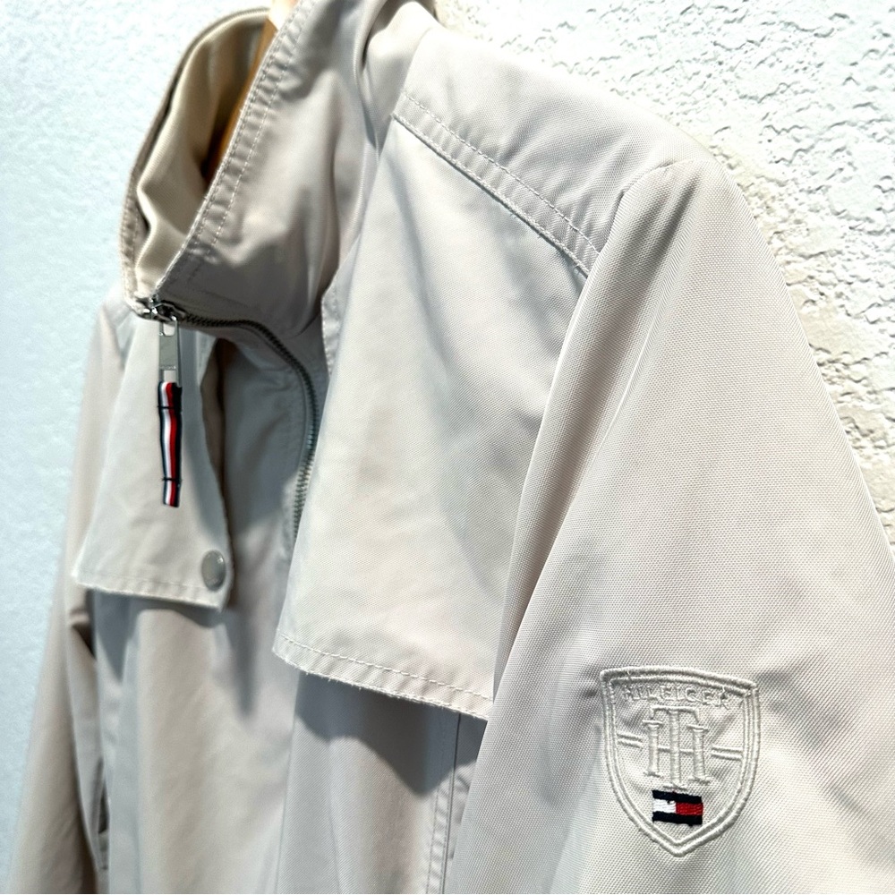 Tommy Hilfiger XXL Short Trench Coat Beige Cream Tan Rain Jacket Windbreaker